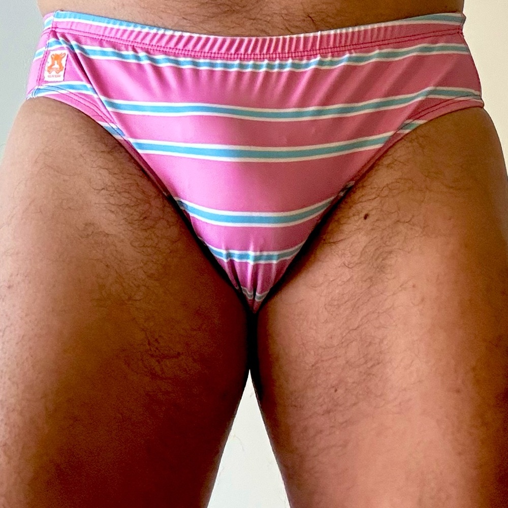 Pink Stripe Speedo